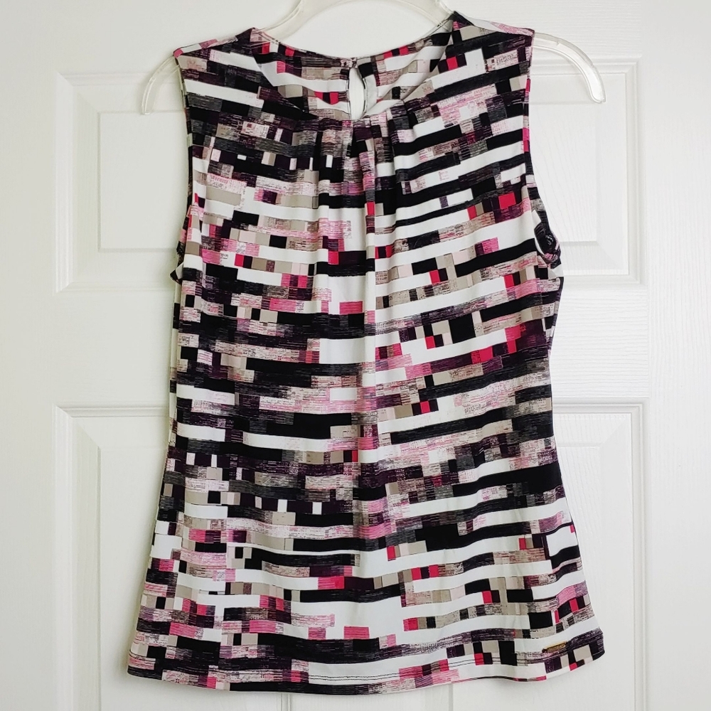 Calvin Klein geometric print sleeveless tank blous
